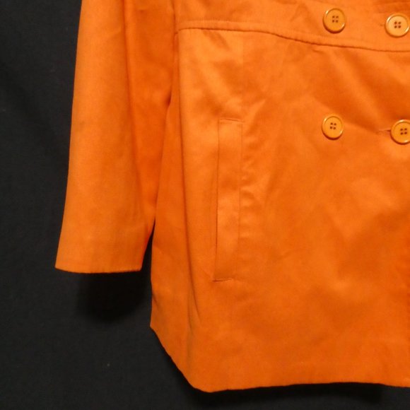 INFLUENCE DE NAF NAF | GWI 11 BL T 38 | Gorgeous Orange Pea Coat | NWOT - Picture 7 of 16